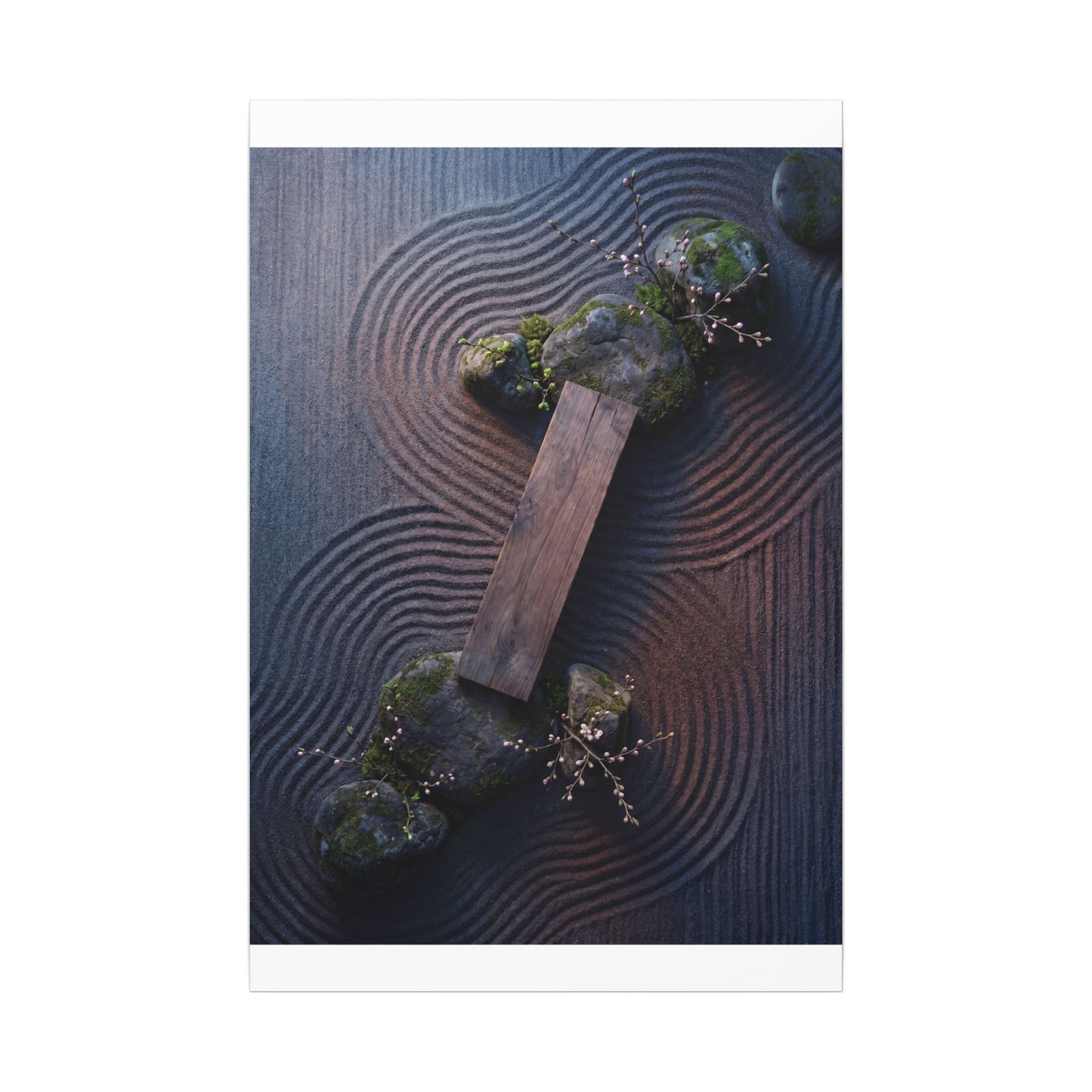 Spring Rock Garden Moody Minimal Canvas Art | Atmospheric Decor