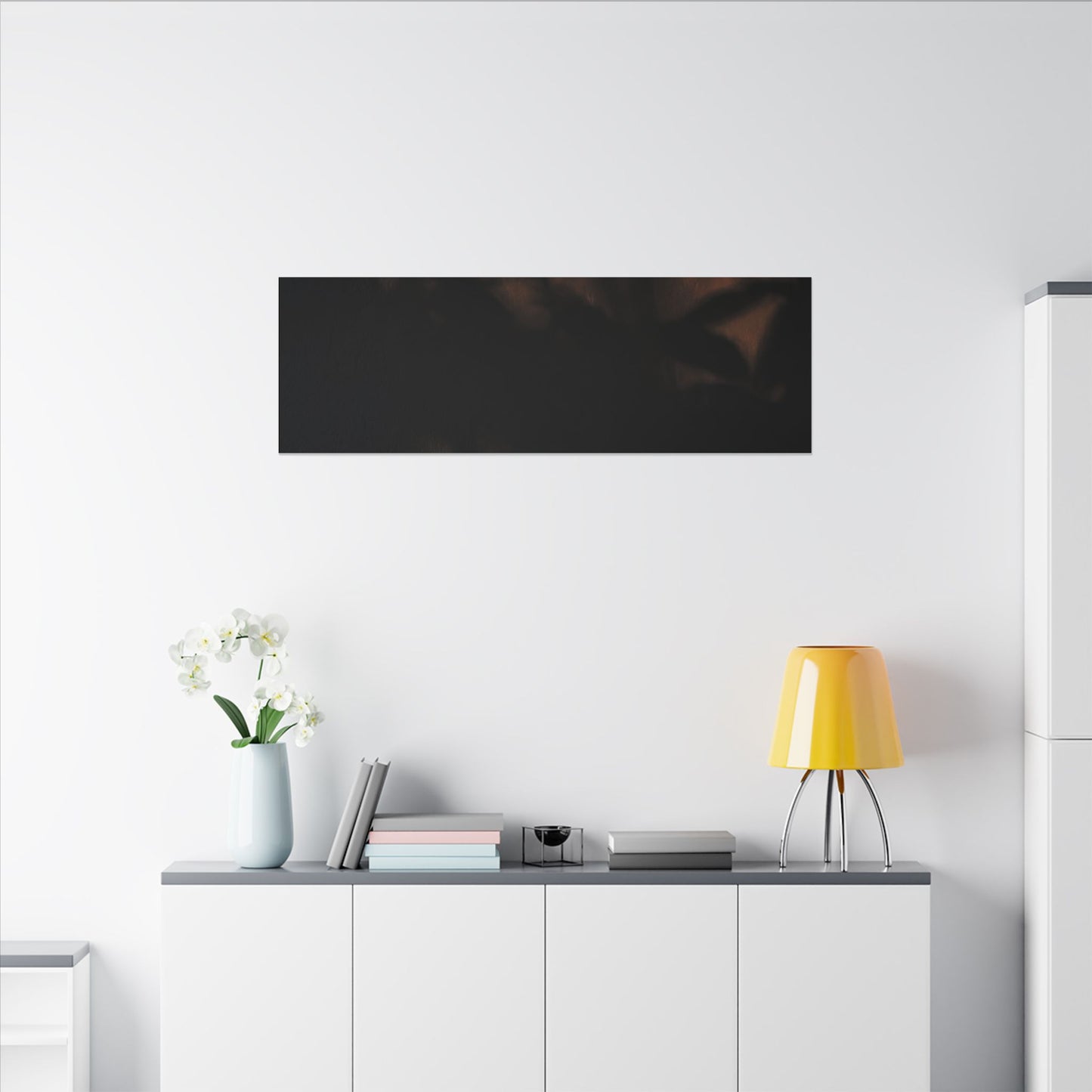 Shadow Play Summer Canvas Art | Dark Japandi Sophisticated Design