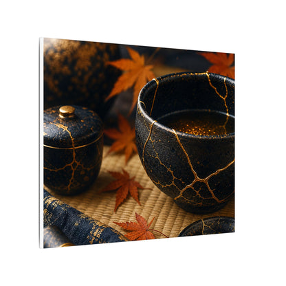 Seijaku Tea Ceremony Canvas Art - Kintsugi Gold Repair