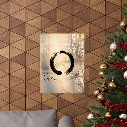 Shoji Screen Wall Art Print | Winter Zen Enso Art
