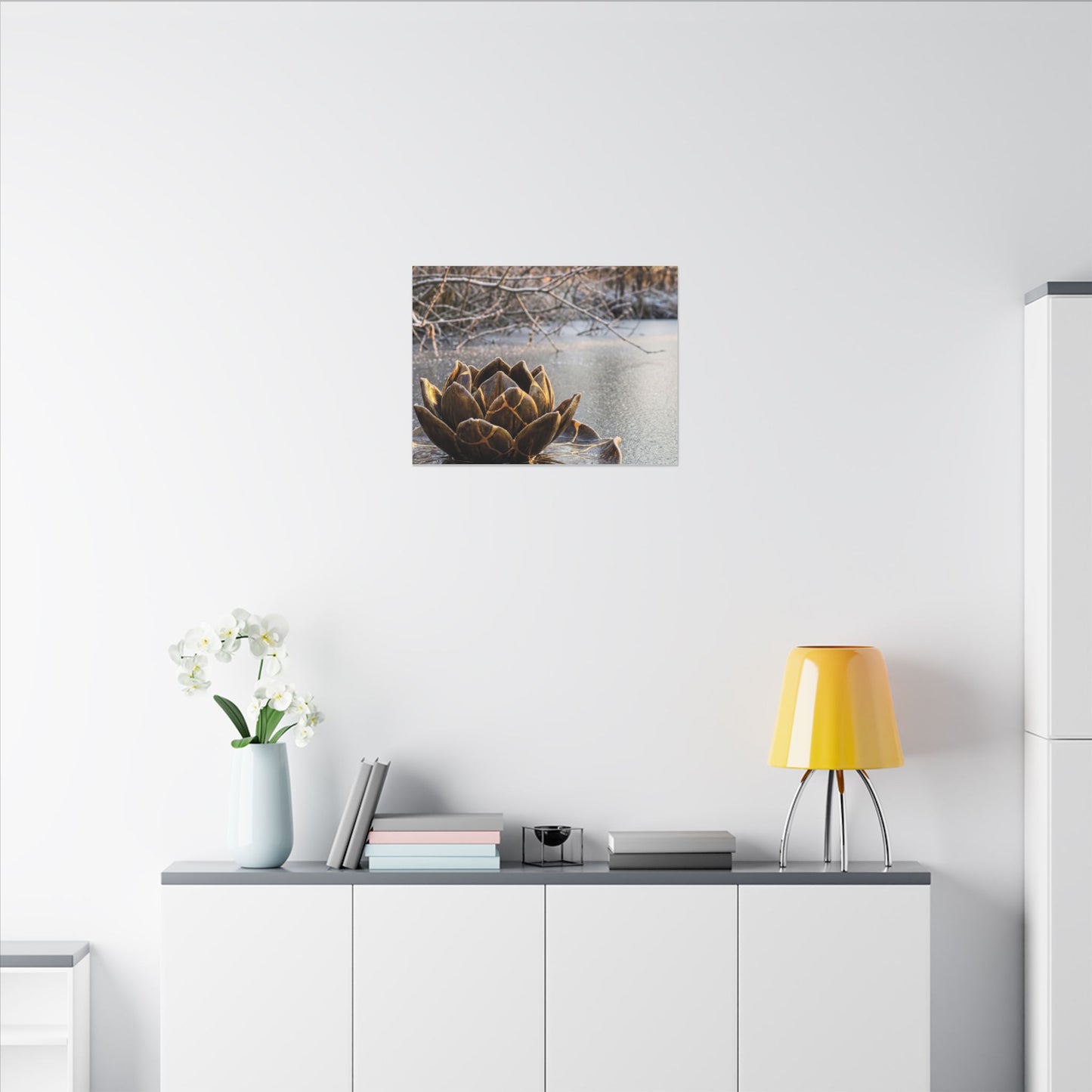Lotus Flower Gold Repair Canvas Art | Beautiful Kintsugi Art