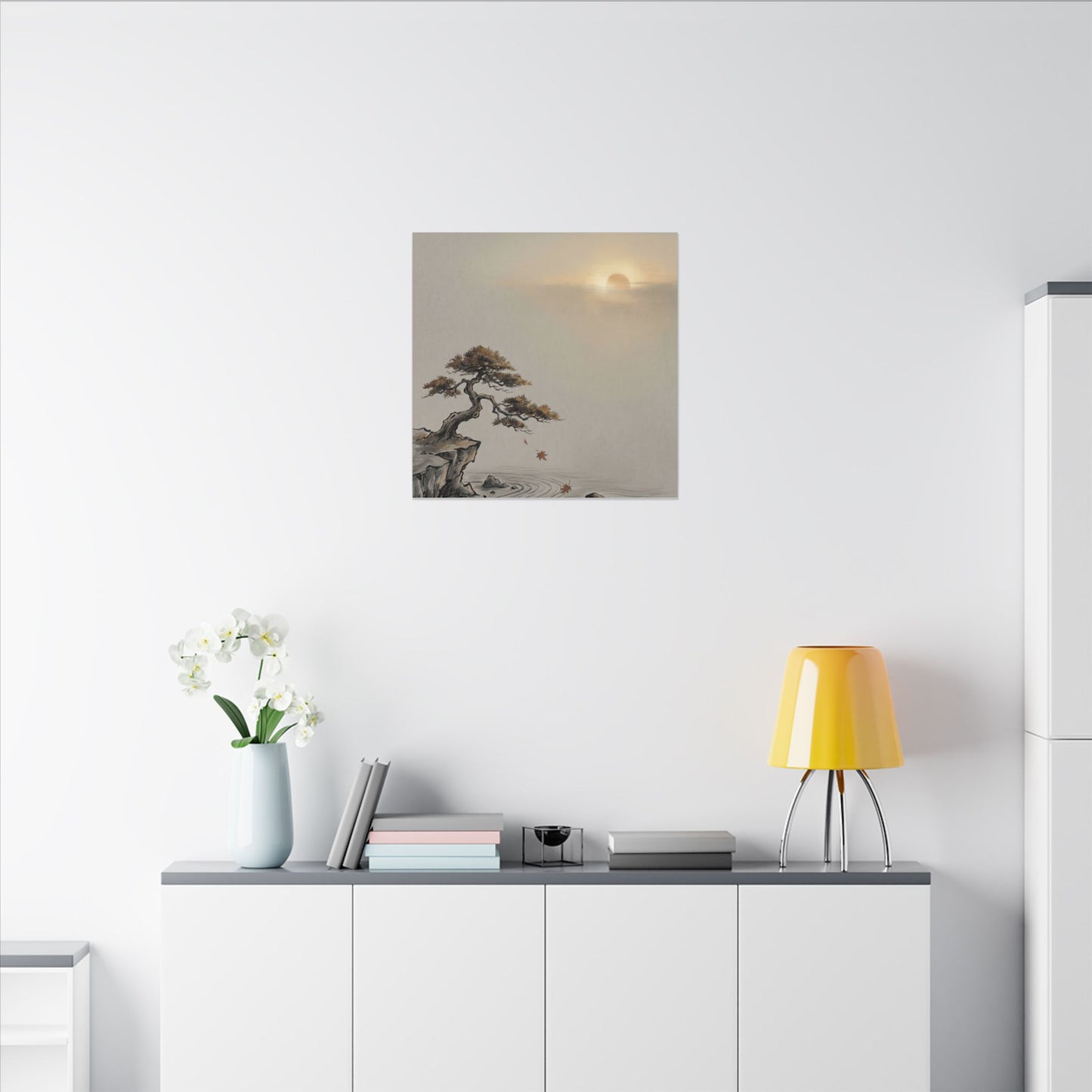 Pine Tree Canvas Art | Autumn Zen Karesansui Art