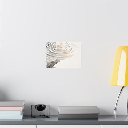 Water Ripple Sumi E Canvas Art | Tranquil Zen Art
