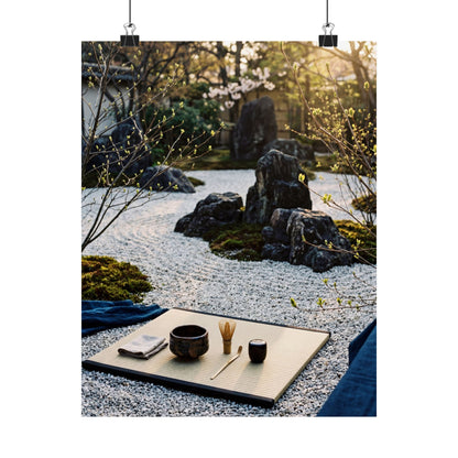 Tea Ceremony Wall Art Print | Spring Zen Karesansui Art