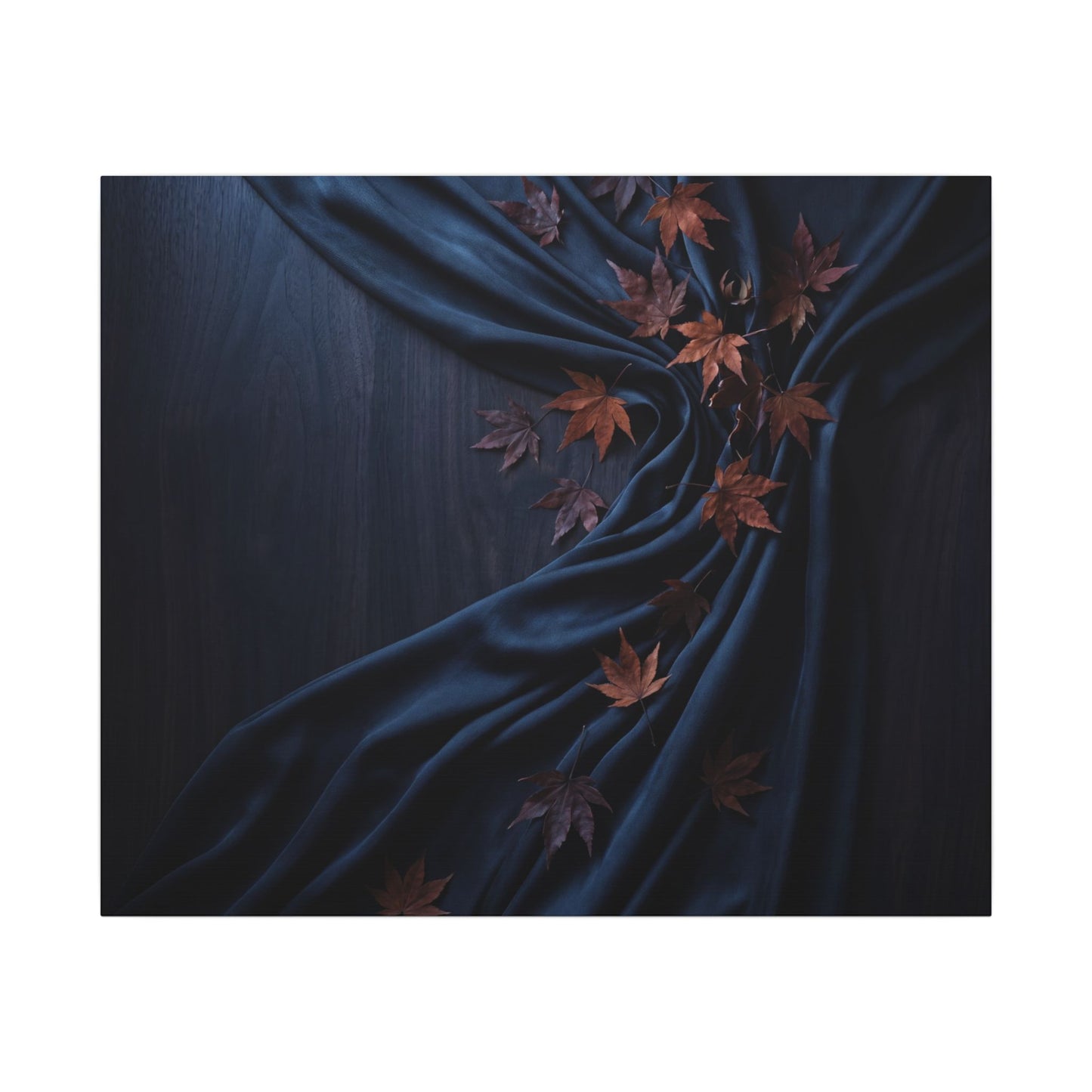 Silk Drape Autumn Canvas Art | Dark Japandi Sophisticated Design