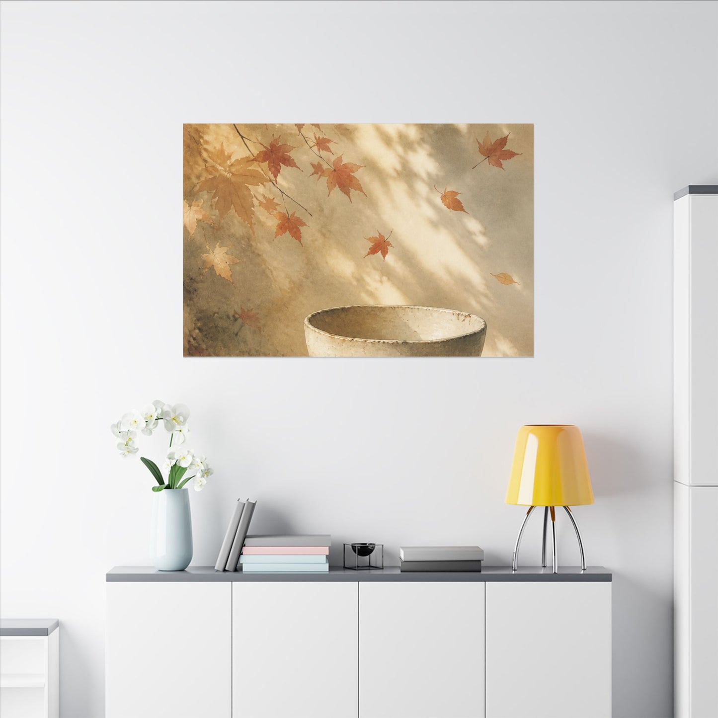 Japandi Ceramic Bowl in Dappled | Watercolor Canvas Art