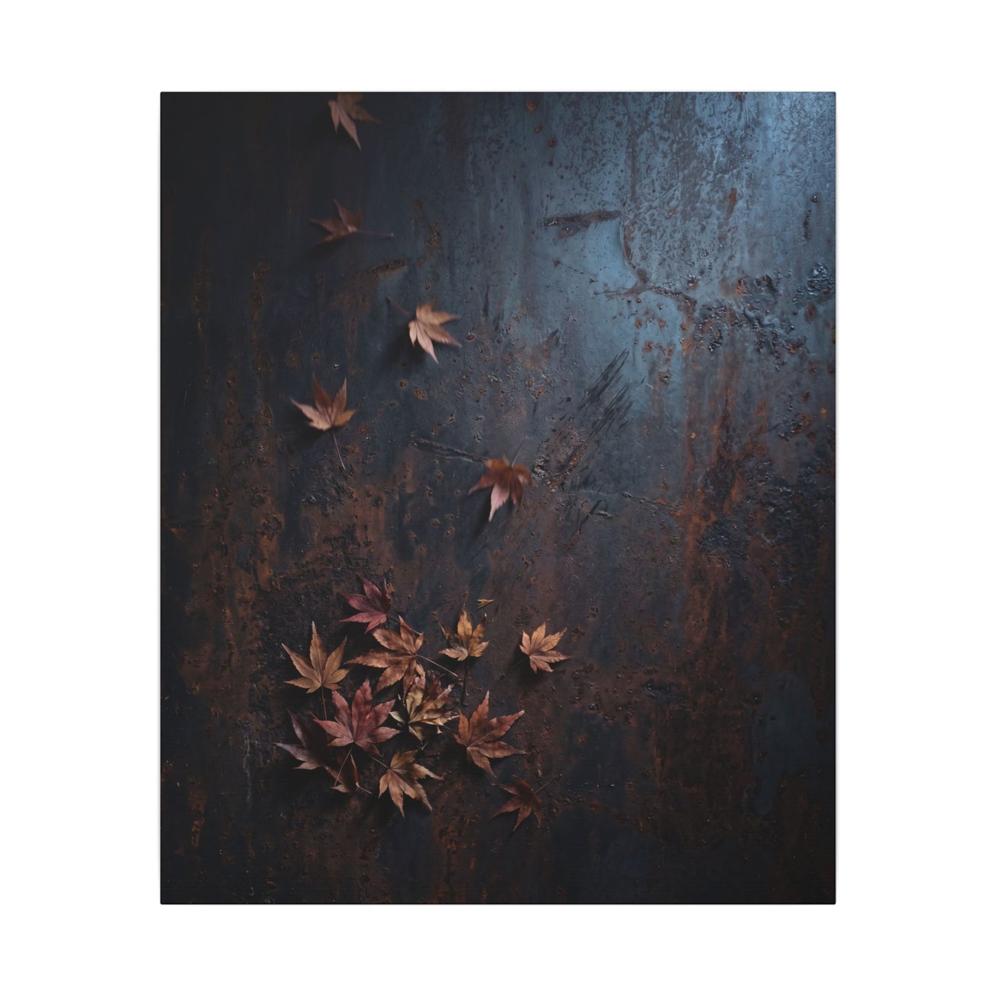 Moonlight Rust Patina Canvas Art - Dark Japandi Mono No Aware