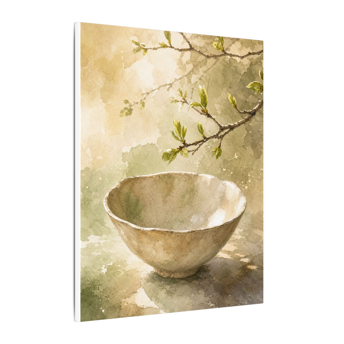 Warm Ceramic Bowl Canvas Art - Watercolor Japandi