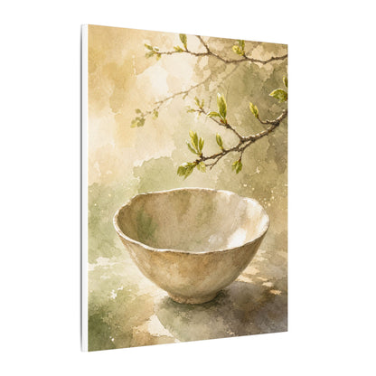 Warm Ceramic Bowl Canvas Art - Watercolor Japandi