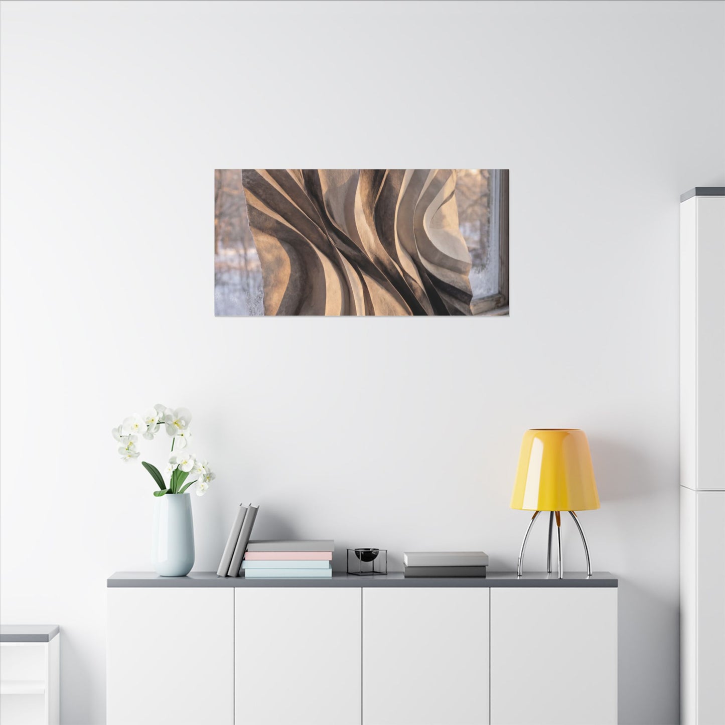 Mono No Aware Paper Fold Canvas Art - Japandi Minimal Line