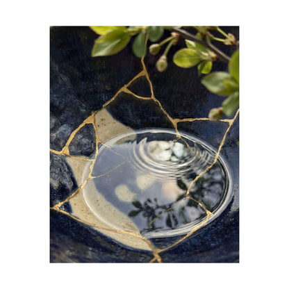 Seijaku Water Ripple Wall Art Print - Kintsugi Gold Repair