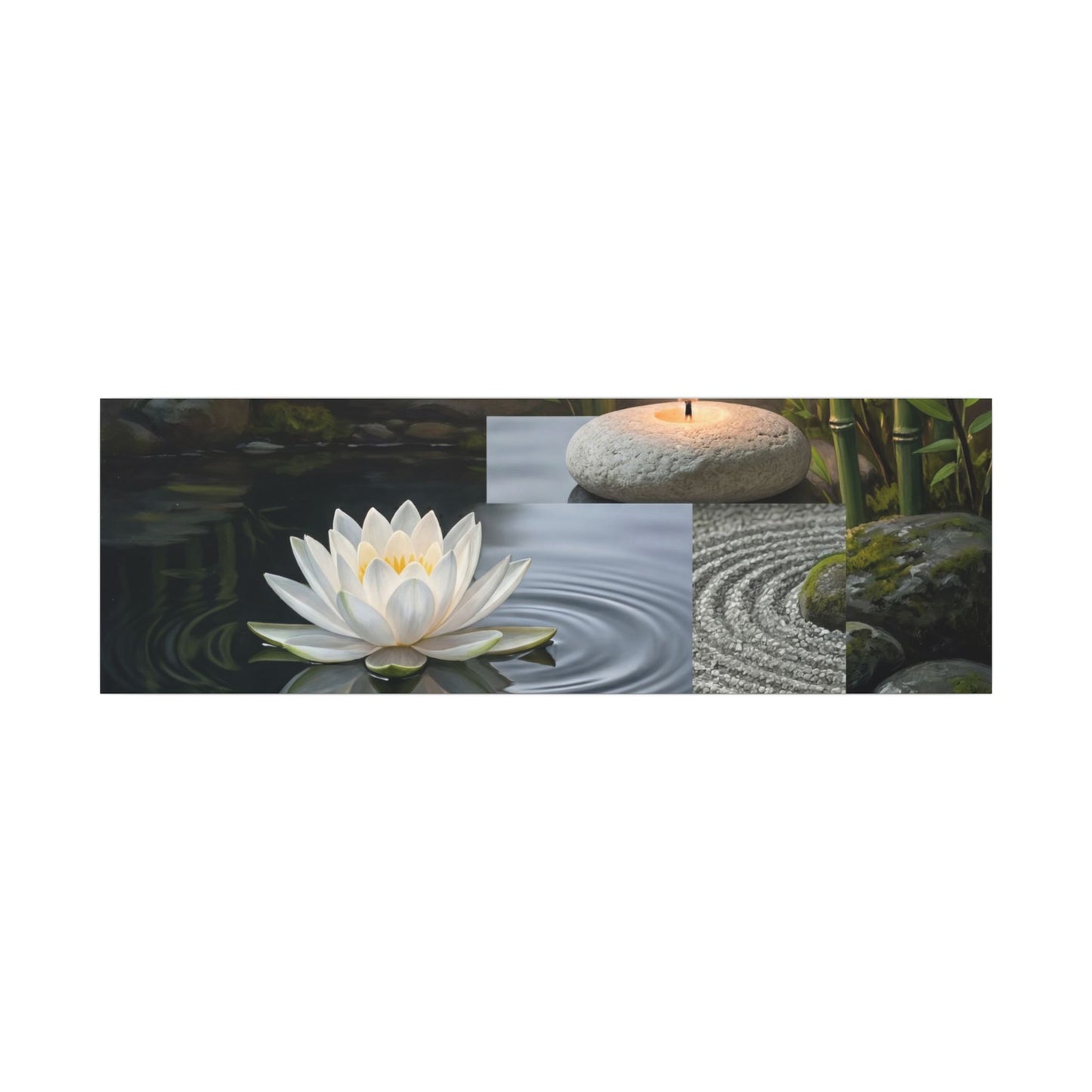 Candlelight Lotus Flower Canvas Art - Zen Kanso