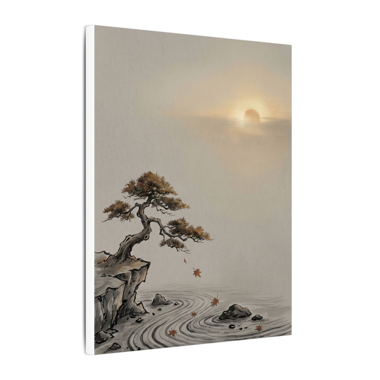 Pine Tree Canvas Art | Autumn Zen Karesansui Art