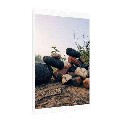 River Stones Canvas Art | Spring Kintsugi Broken Beauty Art