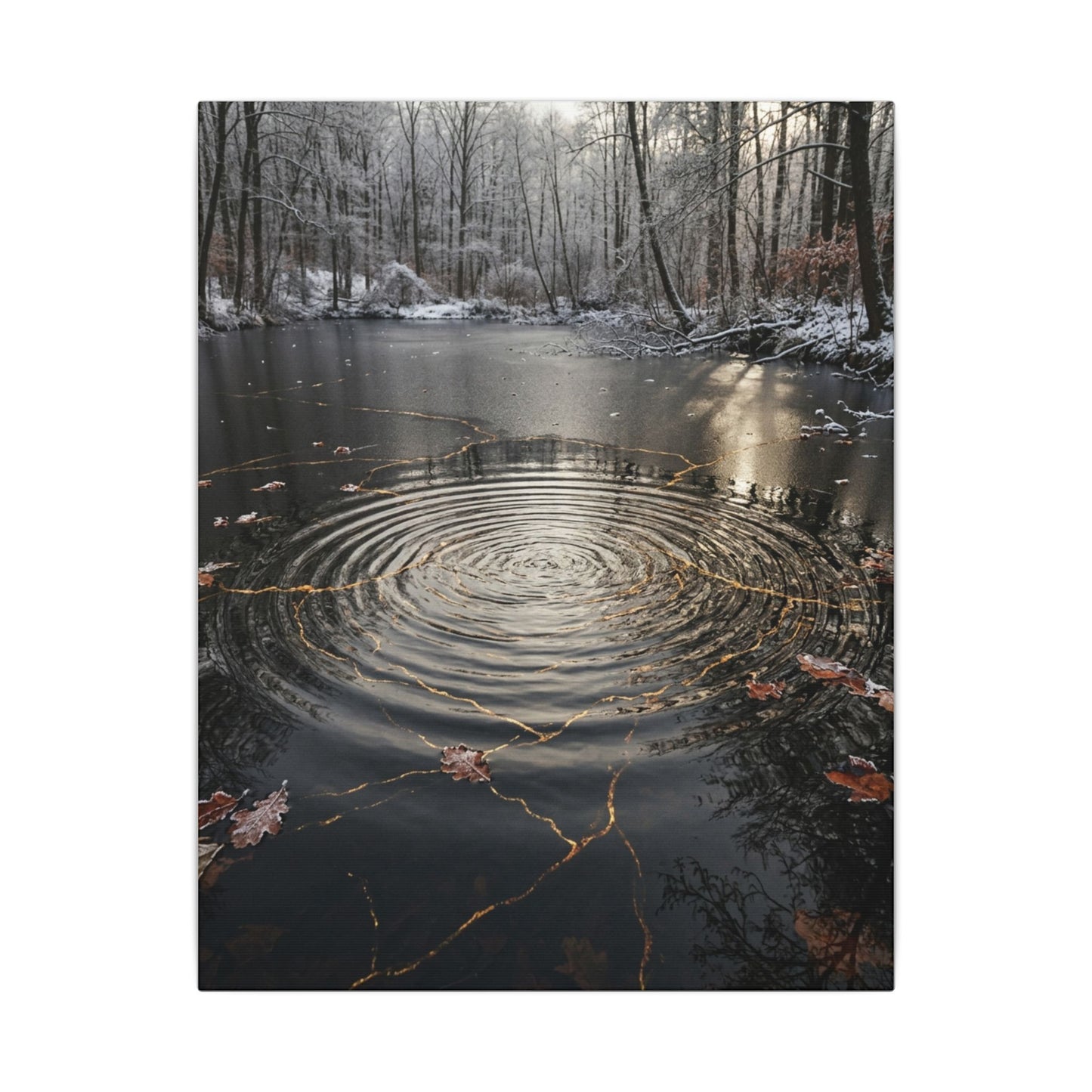 Water Ripple Broken Beauty Canvas Art | Artful Kintsugi Art