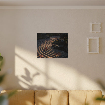 Rock Garden Moody Minimal Canvas Art | Bold Dark Japandi Art