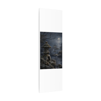 Stone Lantern Canvas Art | Winter Japandi Japanese Pattern Art