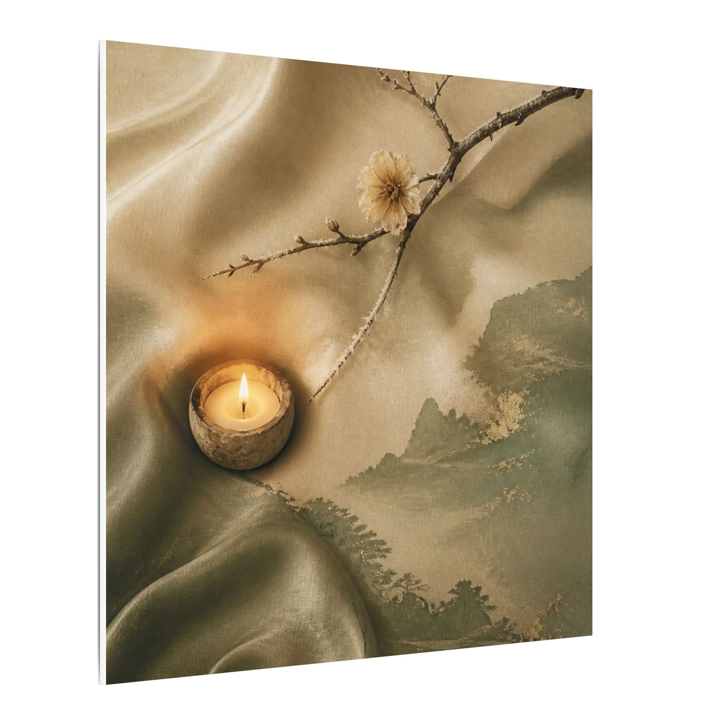 Silk Drape Japanese Pattern Canvas Art | Warm Japandi Art