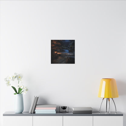 Summer Rock Garden Shadow Zen Canvas Art | Moody Decor