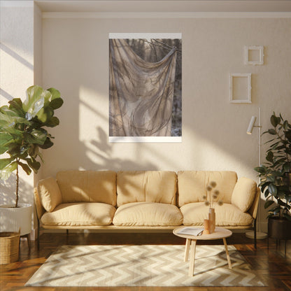 Ma Silk Drape Canvas Art - Japandi Japanese Pattern
