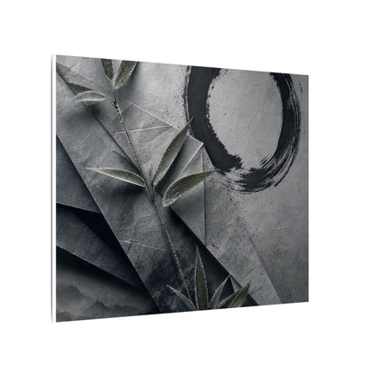 Winter Paper Fold Enso Canvas Art | Serene Decor