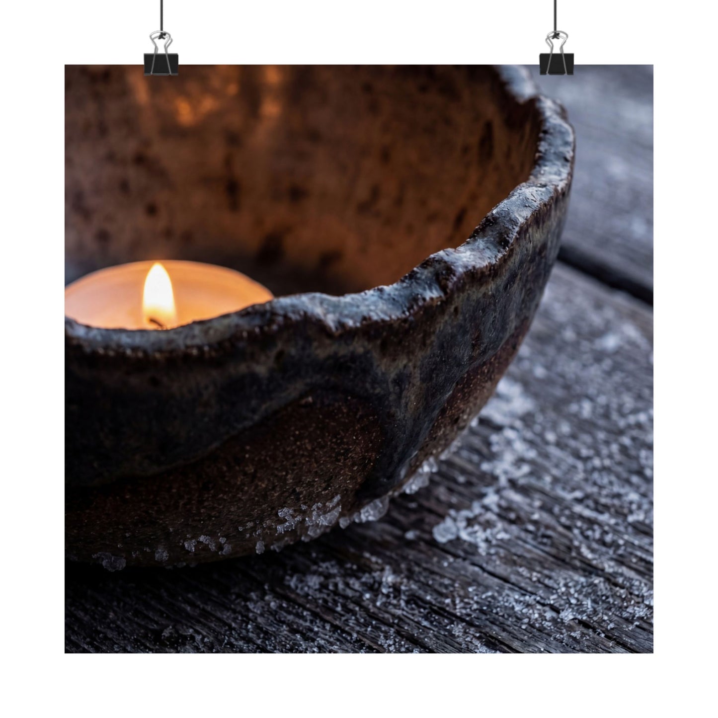 Sophisticated Ceramic Bowl Wall Art Print - Moody Minimal Dark Japandi Art Print