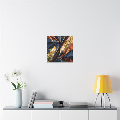 Kintsugi Paper Fold in Golden Hour | Crackle Gold Canvas Art