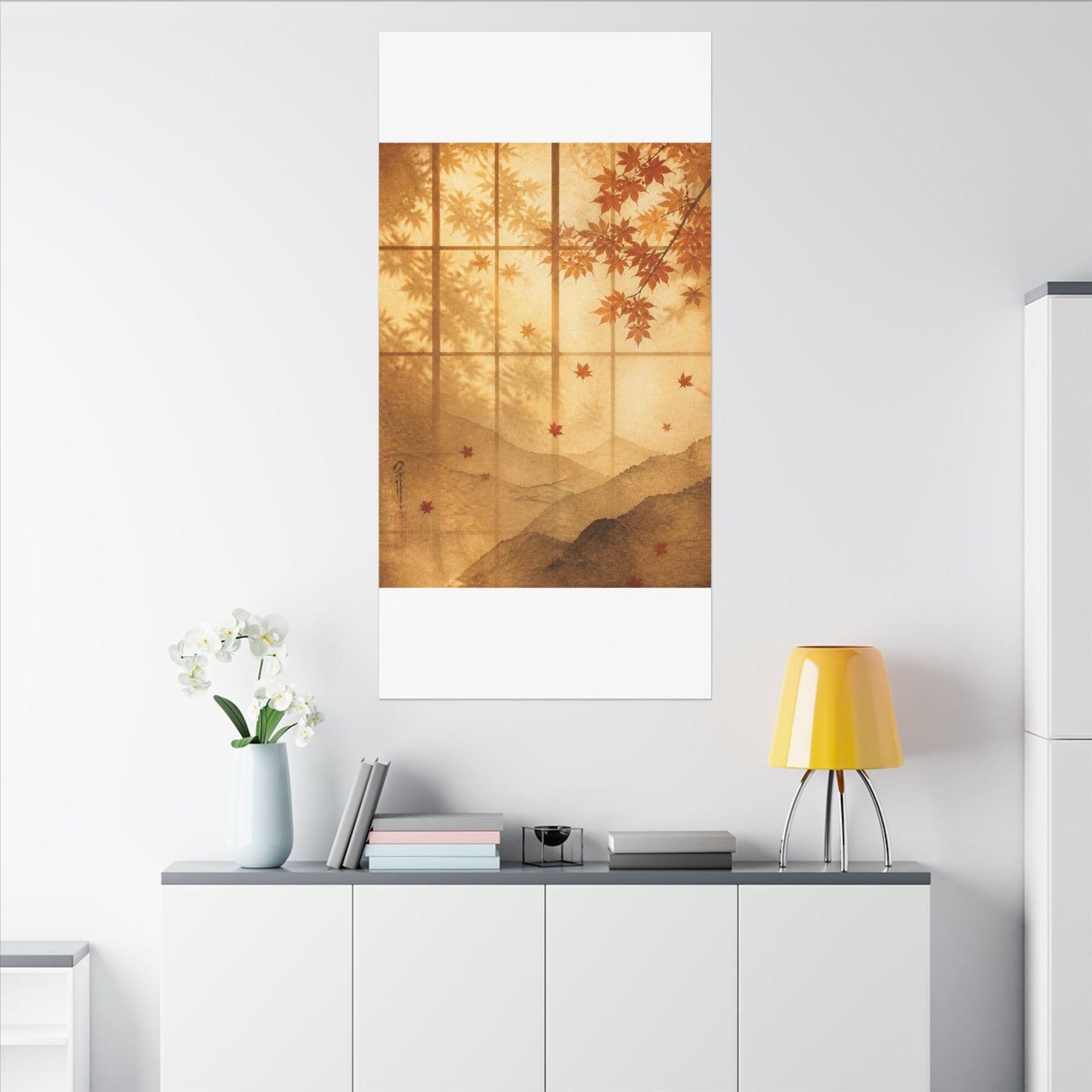 Shoji Screen Texture Canvas Art | Earthy Japandi Art