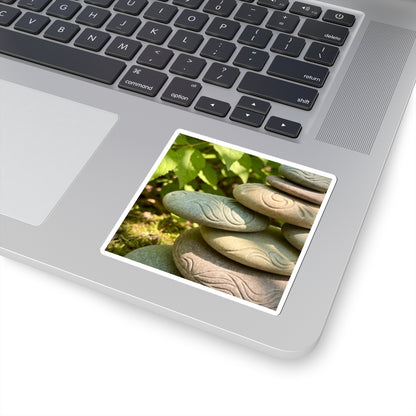 Dappled River Stones Sticker - Japandi Fukinsei Art Print