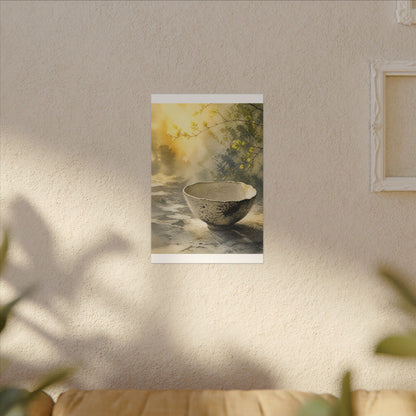 Cozy Ceramic Bowl Canvas Art - Watercolor Japandi
