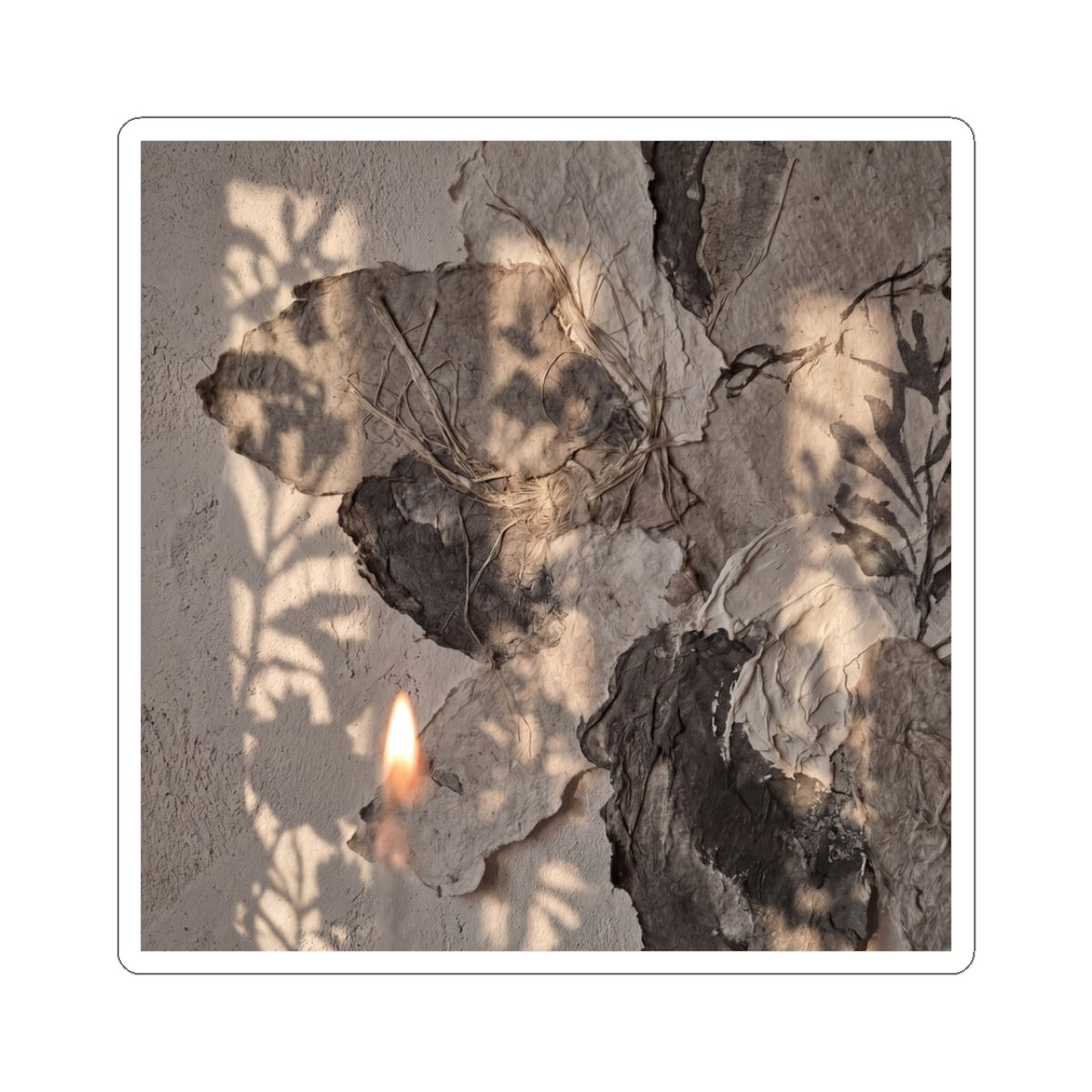 Shadow Play Summer Sticker | Japandi Neutral Design Art Print