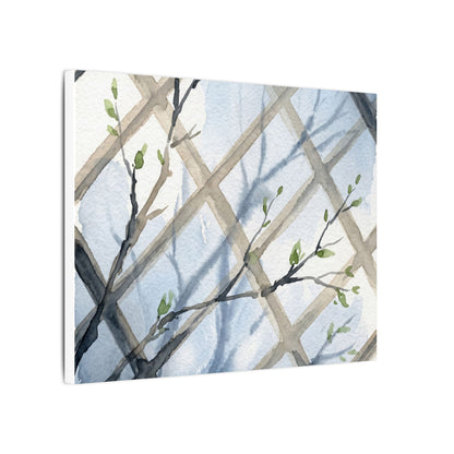 Shoji Screen Canvas Art | Spring Japandi Watercolor Art