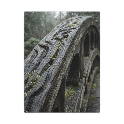 Overcast Wooden Bridge Canvas Art - Japandi Kanso
