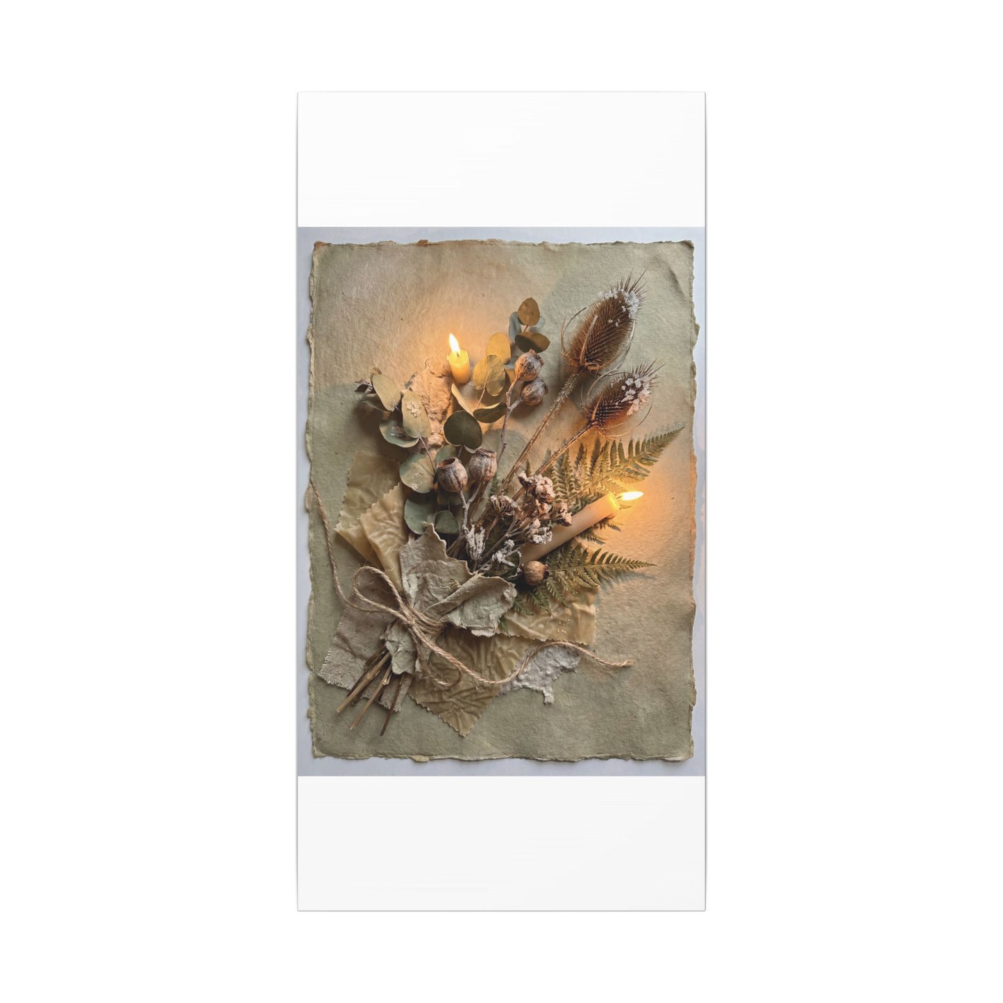 Dried Flowers Texture Canvas Art | Warm Japandi Art