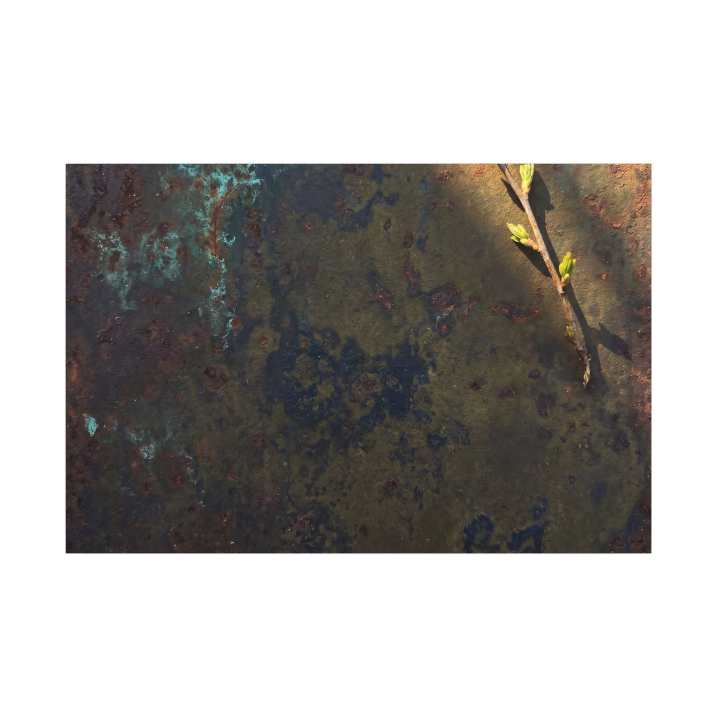 Golden Hour Rust Patina Canvas Art - Dark Japandi Ma