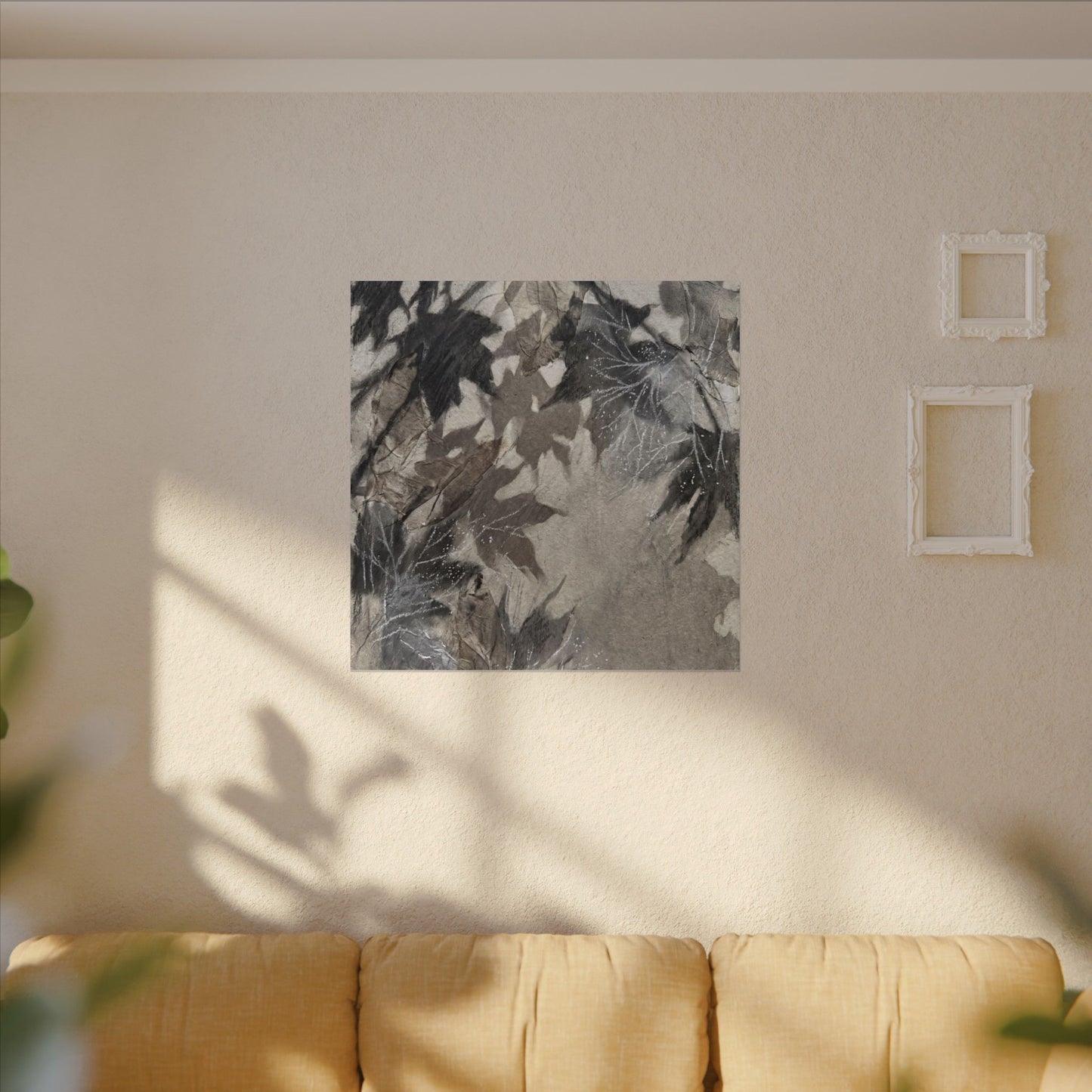 Shadow Play Texture Canvas Art | Cozy Japandi Art