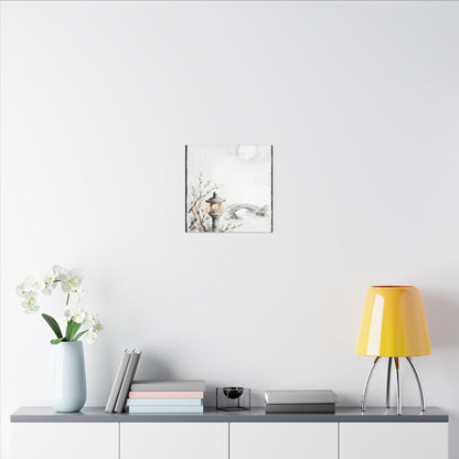 Moonlit Garden Spring Canvas Art | Zen Contemplative Design