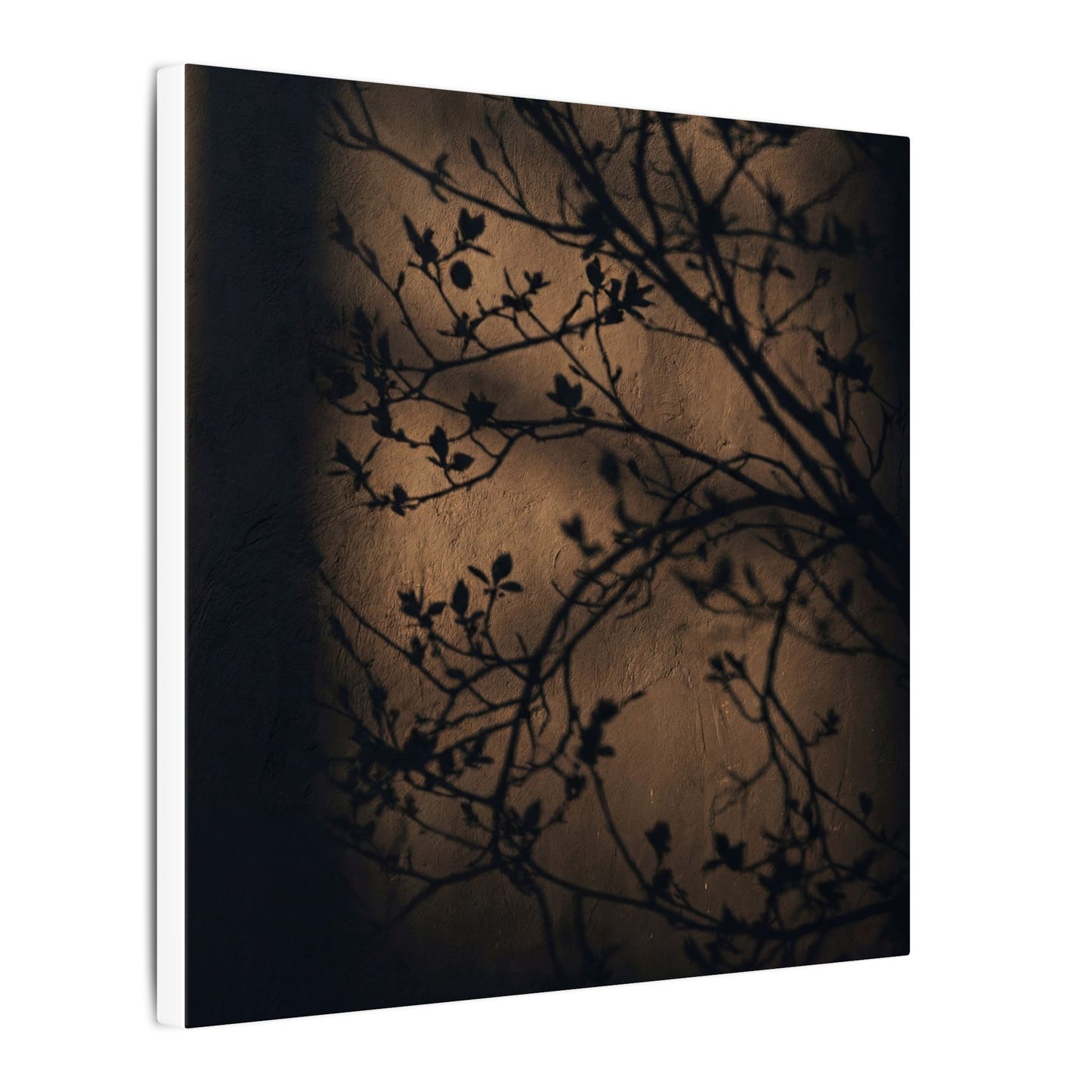 Dark Japandi Shadow Play in Golden Hour | Shadow Zen Canvas Art