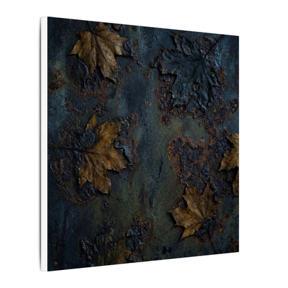 Shibui Rust Patina Canvas Art - Dark Japandi Charcoal Ink