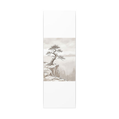 Neutral Pine Tree Canvas Art - Minimal Line Japandi