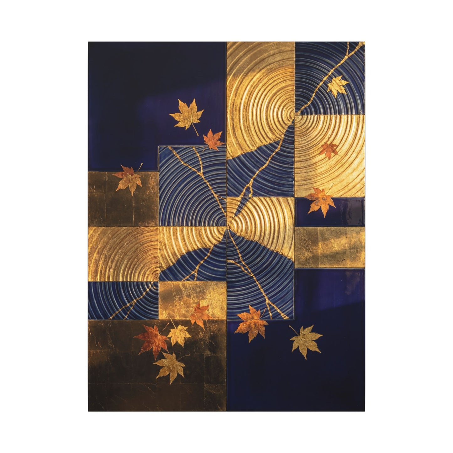Autumn Water Ripple Crackle Gold Canvas Art | Artful Decor