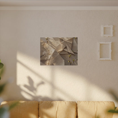 Golden Hour Paper Fold Canvas Art - Japandi Fukinsei