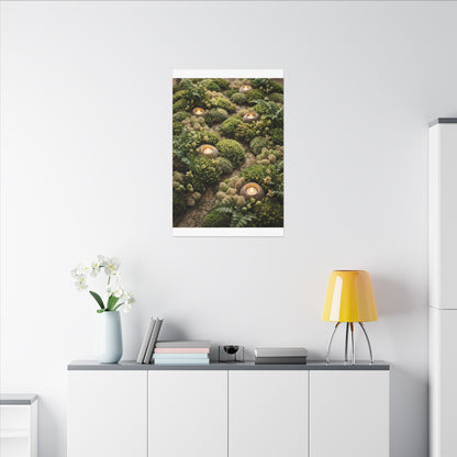 Moss Close Up Japanese Pattern Canvas Art | Neutral Japandi Art