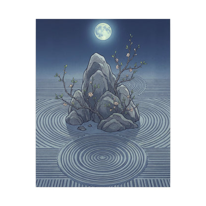 Spring Rock Garden Ukiyo E Inspired Canvas Art | Tranquil Decor