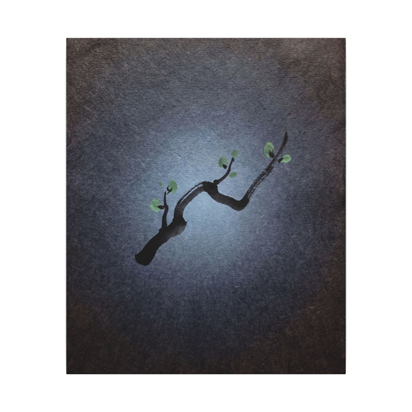 Ink Brushstroke Canvas Art | Spring Dark Japandi Moody Minimal Art Art Print