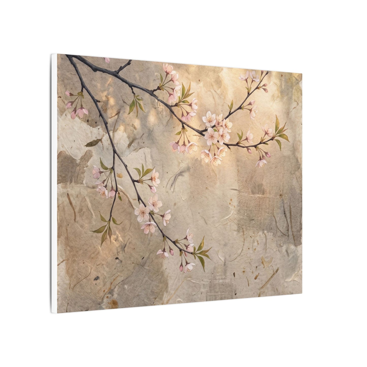 Summer Cherry Blossom Texture Canvas Art | Neutral Decor