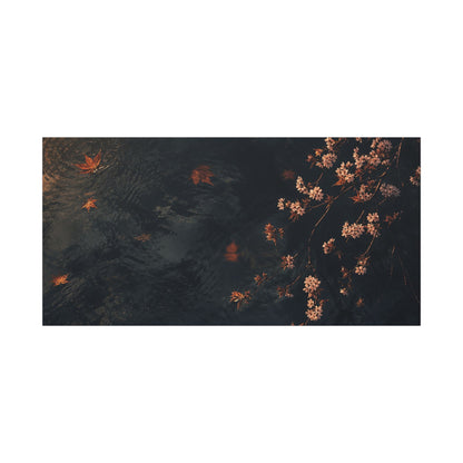 Golden Hour Cherry Blossom Canvas Art - Dark Japandi Kanso