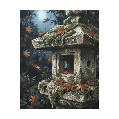 Shibui Stone Lantern Canvas Art - Japandi Minimal Line