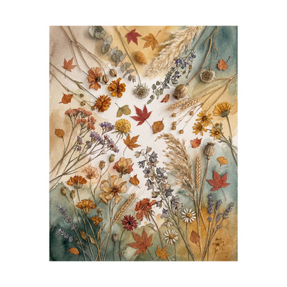 Dried Flowers Wall Art Print | Autumn Japandi Watercolor Art