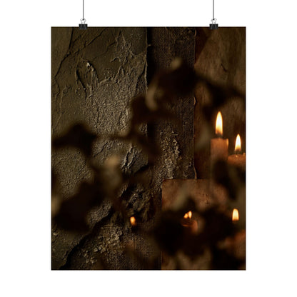 Shadow Play Winter Wall Art Print | Dark Japandi Moody Design